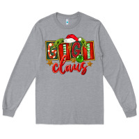 Heather Grey Christmas Gigi Claus Long Sleeve Tee - FaDigitalArtStudio