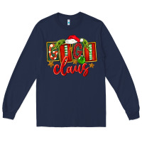 Navy Christmas Gigi Claus Long Sleeve Tee - FaDigitalArtStudio