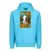 Ocean Blue Cute Baby Calf Premium Hoodie - LillyAllenDesigns