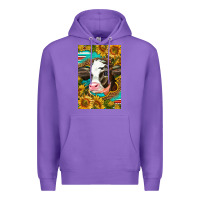 Purple Cute Baby Calf Premium Hoodie - LillyAllenDesigns