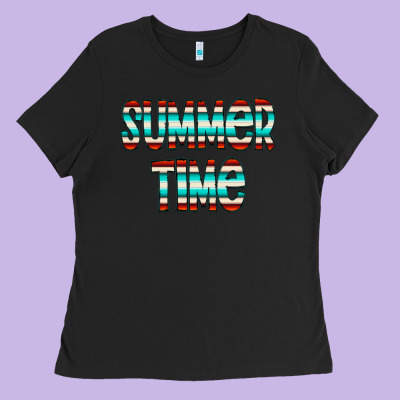 Summer Time Serape Doodle Ladies Tee Designed By Cowcowdesign