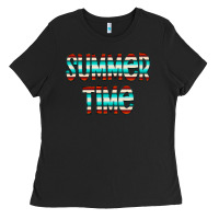 Black summer time serape doodle Ladies Tee - CowCowDesign