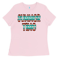 Bubblegum Pink summer time serape doodle Ladies Tee - CowCowDesign