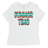 White summer time serape doodle Ladies Tee - CowCowDesign