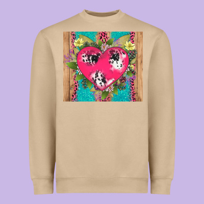 V.d Cow And Heart Heavyweight Sweatshirt Designed By Adodesignshop