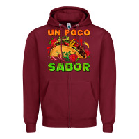 Burgundy un poco sabor with taco and pepper Zipper Hoodie - AdoDesignShop