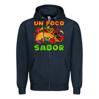 Navy un poco sabor with taco and pepper Zipper Hoodie - AdoDesignShop