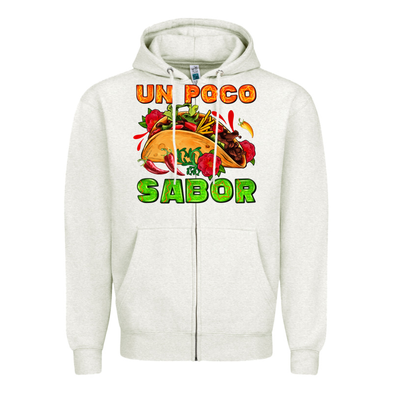 Un Poco Sabor With Taco And Pepper Zipper Hoodie by AdoDesignShop | Teevron