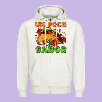 Un Poco Sabor With Taco And Pepper Zipper Hoodie Designed By Adodesignshop