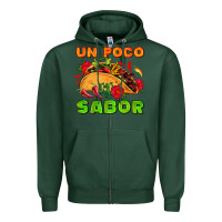 Sports Green un poco sabor with taco and pepper Zipper Hoodie - AdoDesignShop