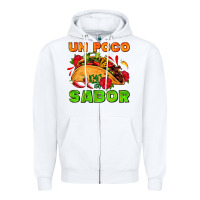 White un poco sabor with taco and pepper Zipper Hoodie - AdoDesignShop