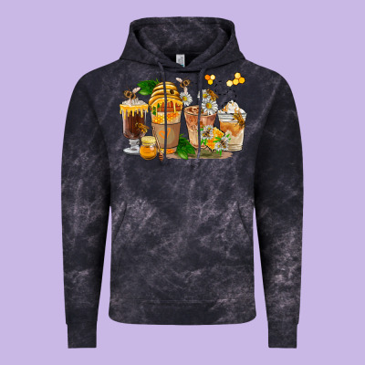 Honey Bee Coffee Cups Vintage Hoodie Designed By Fadigitalartstudio