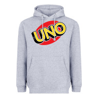 Heather Grey UNO Card Game Heavyweight Hoodie - baoMotion