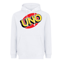 White UNO Card Game Heavyweight Hoodie - baoMotion