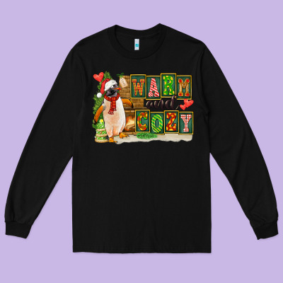 Warm And Cozy Penguin Long Sleeve Tee Designed By Fadigitalartstudio