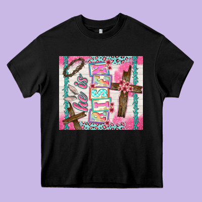 He Is Risen Heavy Core Tee Designed By Tumblerdesignbyshophia