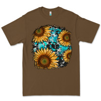 Cacao sunflower cowhide and turquoise patches Premium Tee - RanaPortraitStore