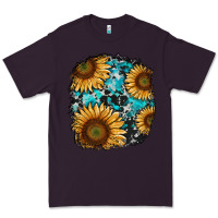 Plum sunflower cowhide and turquoise patches Premium Tee - RanaPortraitStore