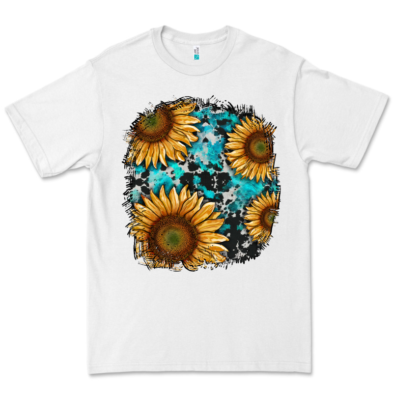 Sunflower Cowhide And Turquoise Patches Premium Tee by RanaPortraitStore | Teevron