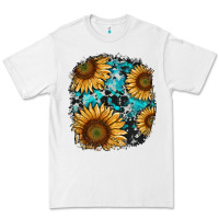 White sunflower cowhide and turquoise patches Premium Tee - RanaPortraitStore