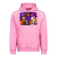 Fuchsia Pink Charolais Bull Halloween Urban Hoodie - RanaPortraitStore