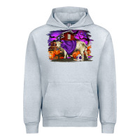 Heather Grey Charolais Bull Halloween Urban Hoodie - RanaPortraitStore