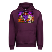 Mauve Wine Charolais Bull Halloween Urban Hoodie - RanaPortraitStore
