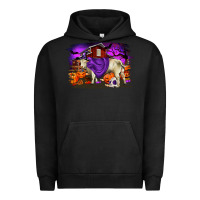 Pigment Black Charolais Bull Halloween Urban Hoodie - RanaPortraitStore