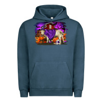 Pigment Midnight Navy Charolais Bull Halloween Urban Hoodie - RanaPortraitStore