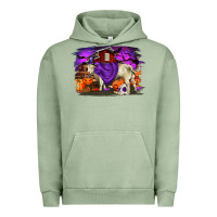 Pigment Oil Green Charolais Bull Halloween Urban Hoodie - RanaPortraitStore