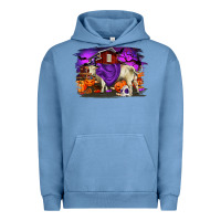 Pigment Pebble Blue Charolais Bull Halloween Urban Hoodie - RanaPortraitStore
