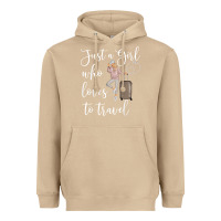 Mushroom just a girl who loves to travel traveling women nomad t shirt Heavyweight Hoodie - baoMotion