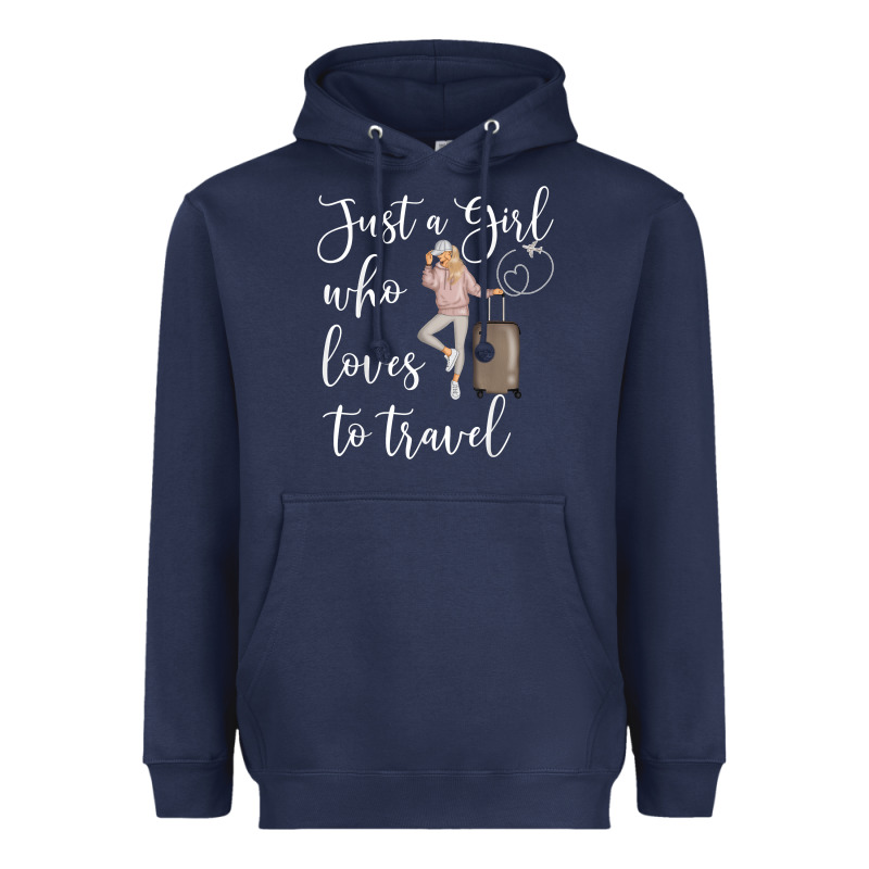 Just A Girl Who Loves To Travel Traveling Women Nomad T Shirt Heavyweight Hoodie by baoMotion | Teevron