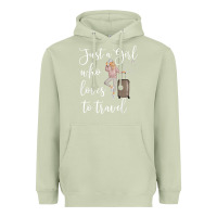 Matcha just a girl who loves to travel traveling women nomad t shirt Heavyweight Hoodie - baoMotion