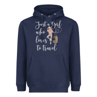 Navy just a girl who loves to travel traveling women nomad t shirt Heavyweight Hoodie - baoMotion
