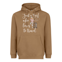 Toasted Coconut just a girl who loves to travel traveling women nomad t shirt Heavyweight Hoodie - baoMotion