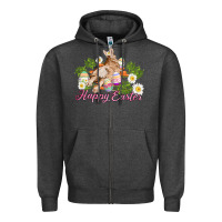 Easter Bunny With Carrots And Daisy Zipper Hoodie | Teevron
