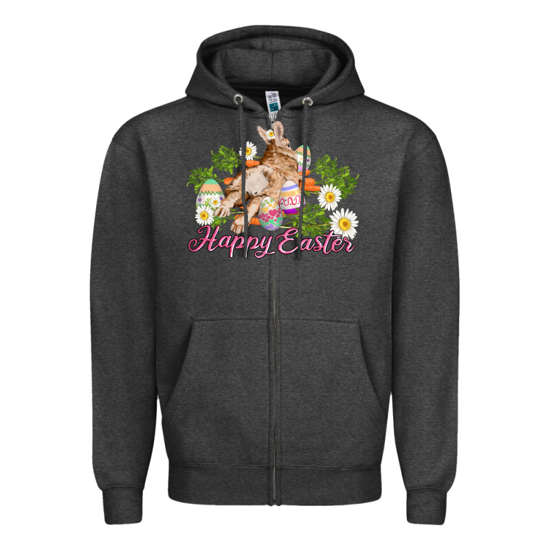 Easter Bunny With Carrots And Daisy Zipper Hoodie by AdoDesignShop | Teevron