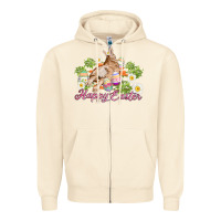 Sandshell easter bunny with carrots and daisy Zipper Hoodie - AdoDesignShop
