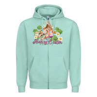 Seafoam easter bunny with carrots and daisy Zipper Hoodie - AdoDesignShop