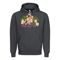 Smoke easter bunny with carrots and daisy Zipper Hoodie - AdoDesignShop