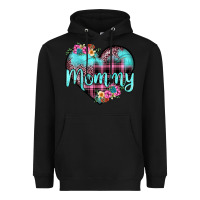 Black mommy leopard turquoise heart Heavyweight Hoodie - JahusDesignShop