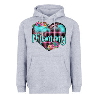 Heather Grey mommy leopard turquoise heart Heavyweight Hoodie - JahusDesignShop