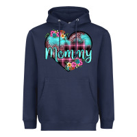Navy mommy leopard turquoise heart Heavyweight Hoodie - JahusDesignShop