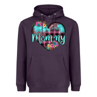 Plum mommy leopard turquoise heart Heavyweight Hoodie - JahusDesignShop