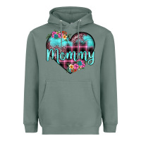 Sage mommy leopard turquoise heart Heavyweight Hoodie - JahusDesignShop
