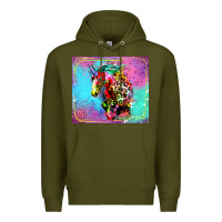 Army Green Colorful Unicorn Horse Premium Hoodie - LillyAllenDesigns