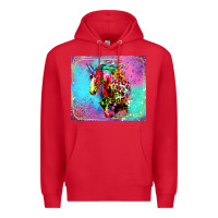 Red Colorful Unicorn Horse Premium Hoodie - LillyAllenDesigns