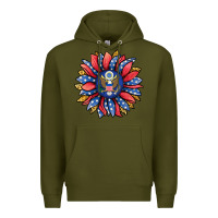 Army Green american sunflower Premium Hoodie - Jasminsmagicworld