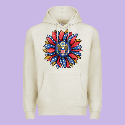 American Sunflower Premium Hoodie Designed By Jasminsmagicworld